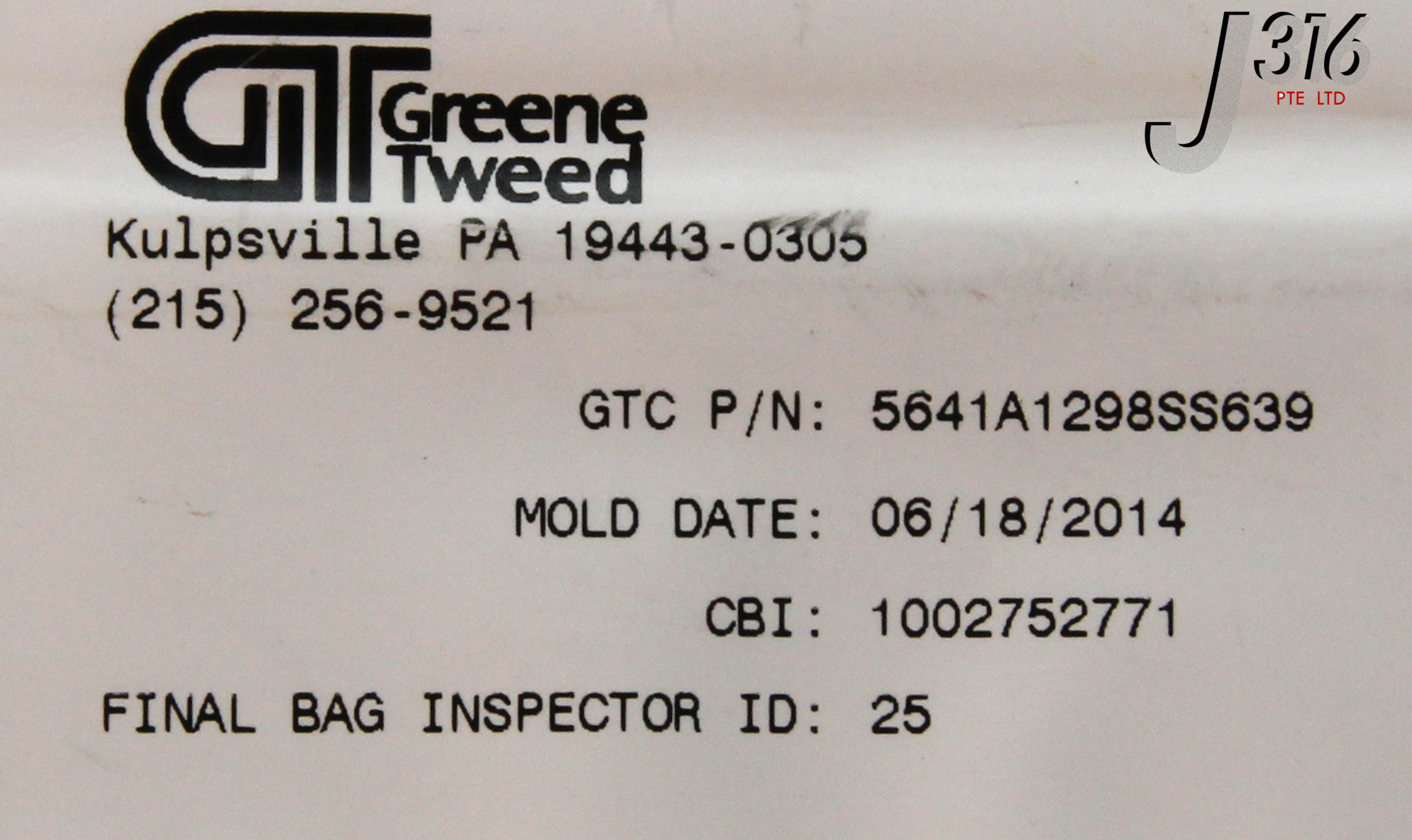 その他 n 7480 GREENE TWEED DOOR, BONDED SLIT CHEMRAZ (NEW) 5641A1298SS639